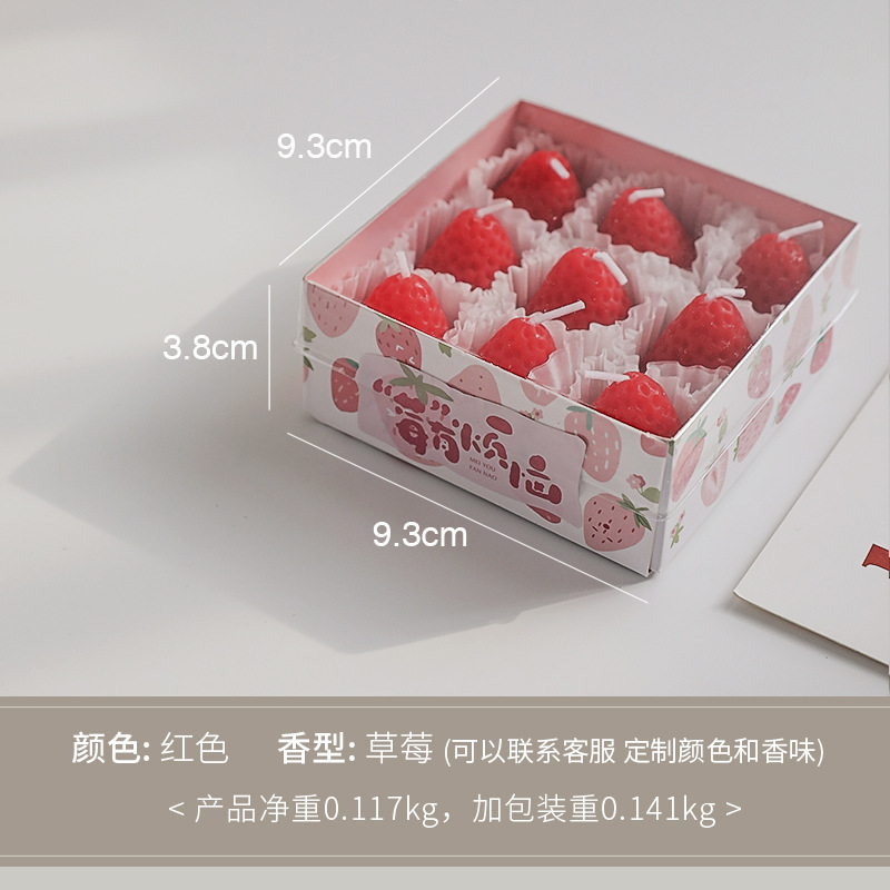 strawberry aromatherapy candle birthday gift strawberry candle hand gift wholesale candle gift box shape fragrance candle Application Scenario