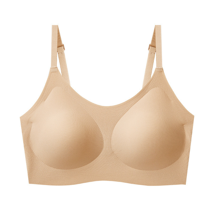 2022 cloud seamless underwear women's same thin adjustable shoulder strap fixed cup sports non-size bra details Picture