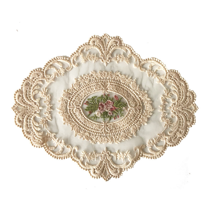 round handmade crochet crochet tablecloth fabric hollow out household living room coffee table cloth dustproof cover cloth vintage ornament Item Picture