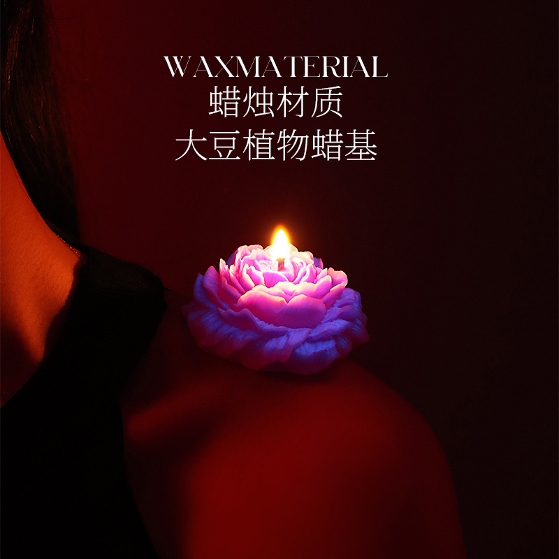 fluorescent luminous low temperature candles wax drip soy wax aromatherapy gradient rose peony sentiment gift Specification drawing