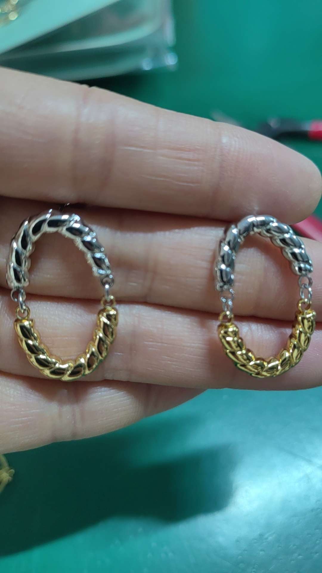 潮流双色耳钉耳饰女简约个性耳饰品时尚耳饰品饰品配饰女款多