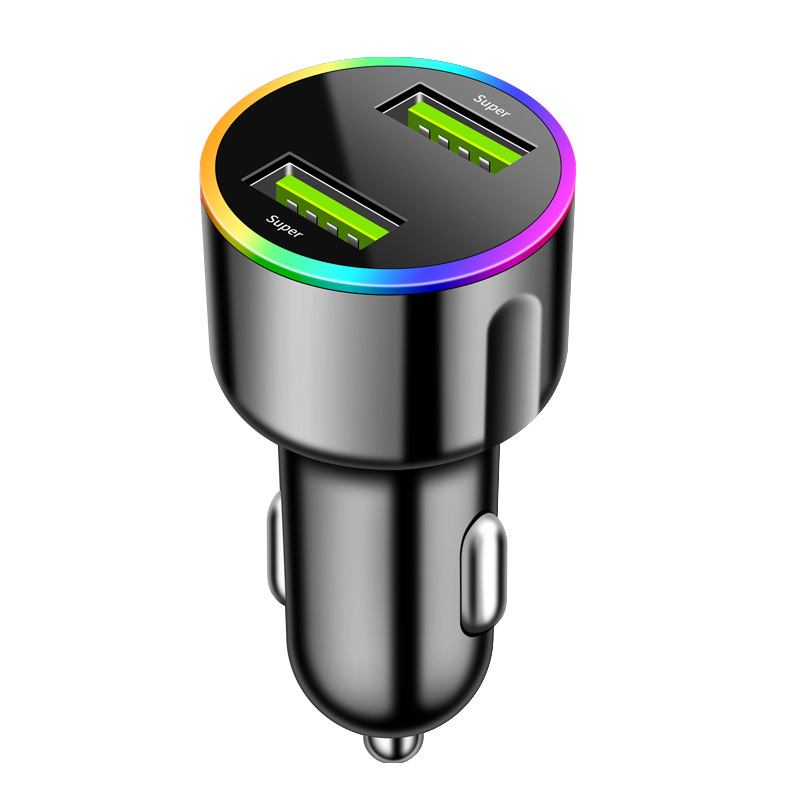 new seven-color ambience light car charger super fast charge car charger 60w pd30w car charger full figure