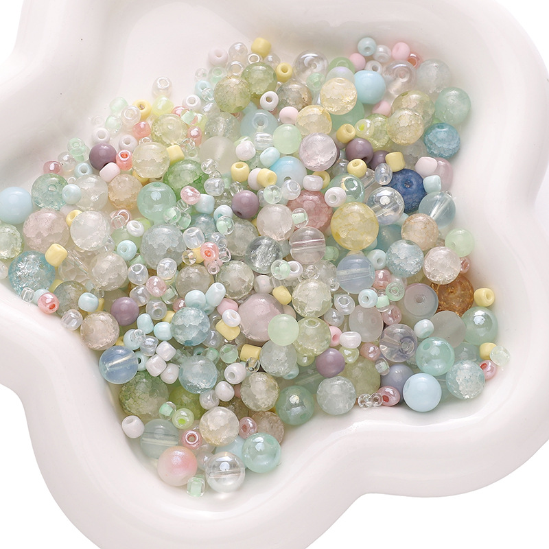 3-12mm glass mixed beads round beads string beads handmade diy bracelet necklace pendant kit accessories wholesale Application Scenario