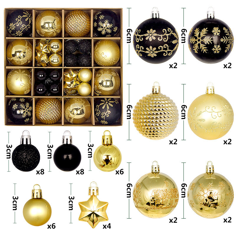 hong kong love christmas decoration colorful ball gift set creative color painted christmas ball party christmas tree hanging ball pendant full figure