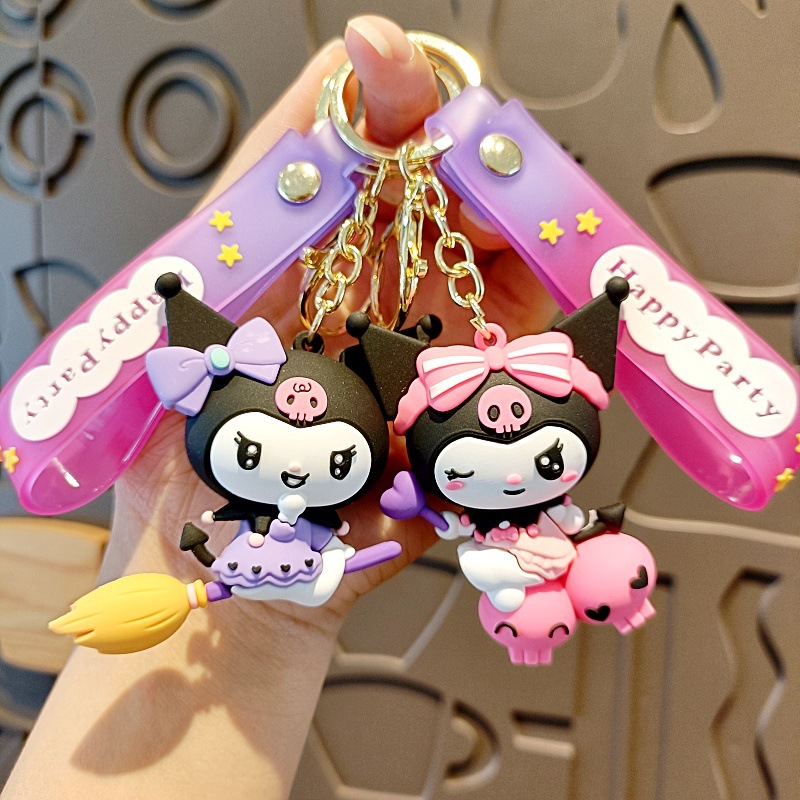 new clow m cartoon key button cute sanrio schoolbag pendant car key chain crane machine small gift details Picture