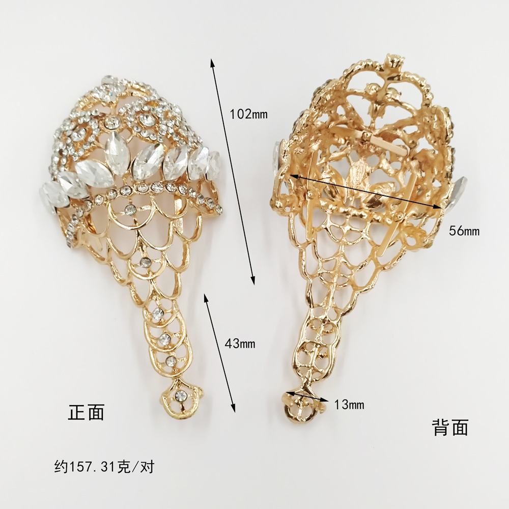 retro complicated heel cover phoenix heel decoration hollow metal sheet accessories wedding shoes high heel women's shoe cover shoe ornament details Picture
