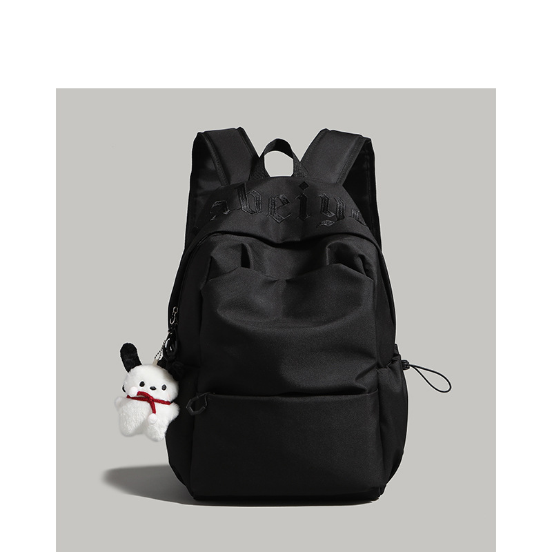 large capacity simple embroidery solid color student schoolbag new korean short distance travel backpack all-matching casual backpack Specification drawing