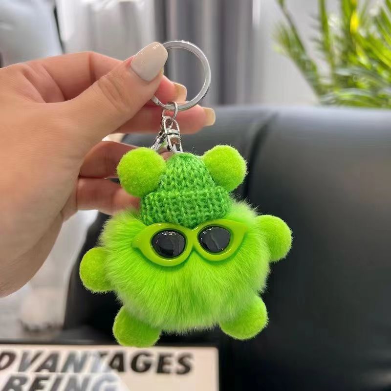 cute imitate rex rabbit fur small briquette handbag pendant plush doll schoolbag pendant car key ring plush gift Specification drawing