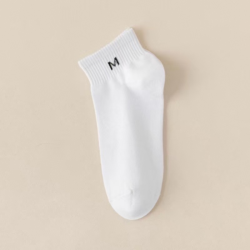socks men's socks pure cotton stink prevent sweat absorbing men's socks autumn and winter boys black and white all cotton mid-calf length socks spot factory details Picture
