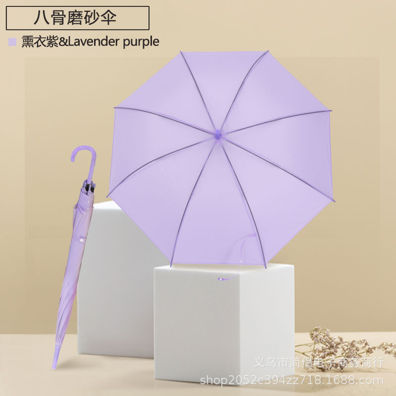 factory direct sales long handle straight rod frosted umbrella automatic color fresh umbrella stall wedding advertising umbrella printed logo Specification drawing