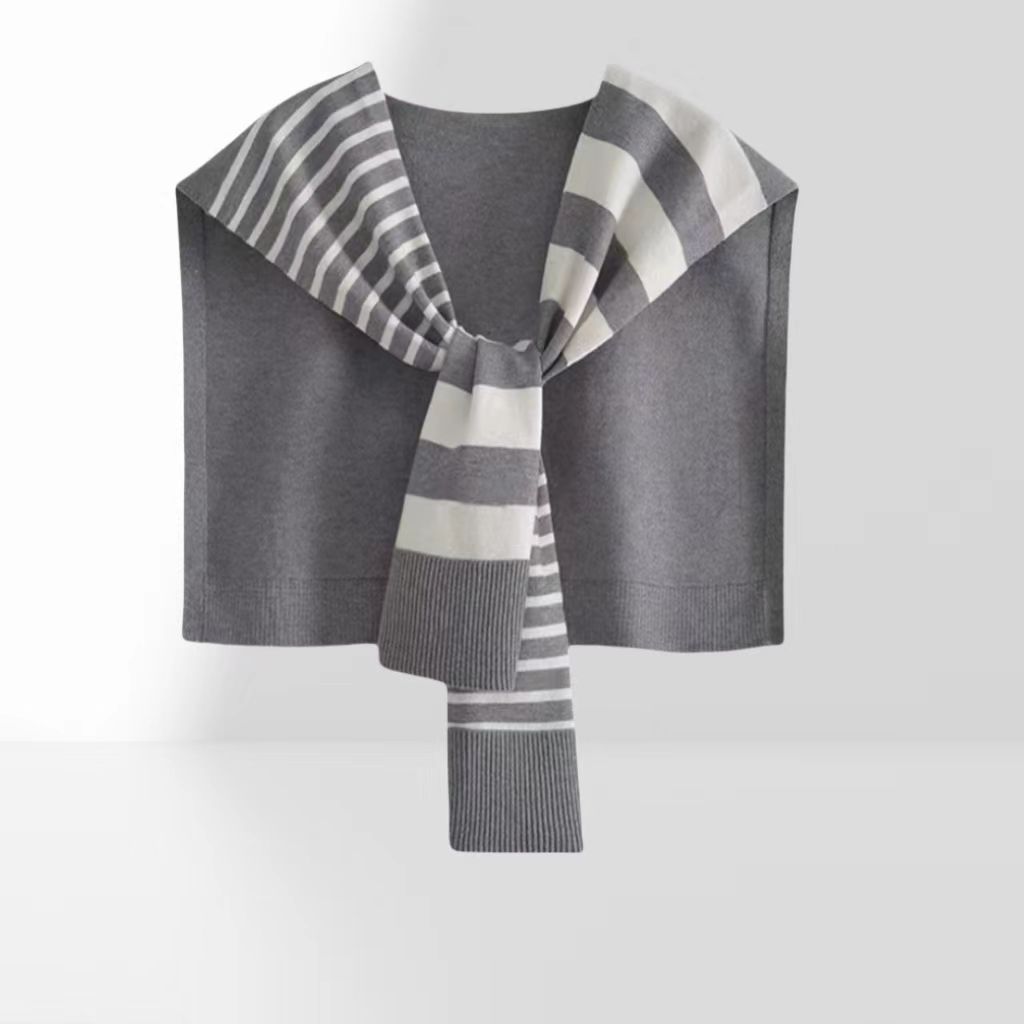 spring and autumn new striped shawl internet hot neck shoulder protection versatile ins style design sense women's outer knitted scarf 0 Item Picture