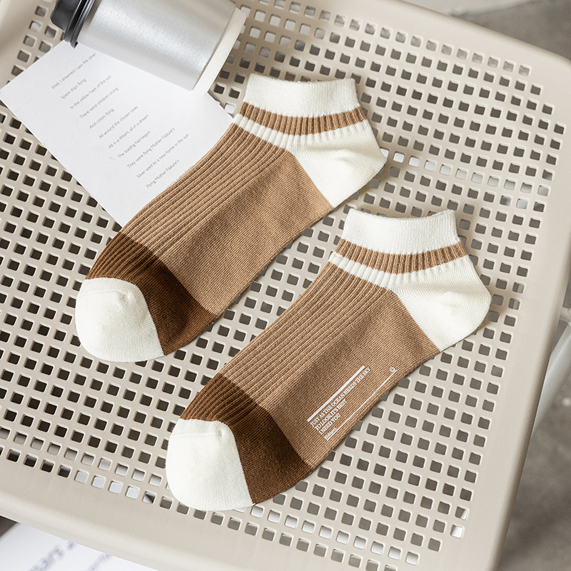 summer socks men's sports socks thin pure cotton low top socks double needle simple sweat-wicking ankle socks breathable sweat absorbing men's socks Specification drawing