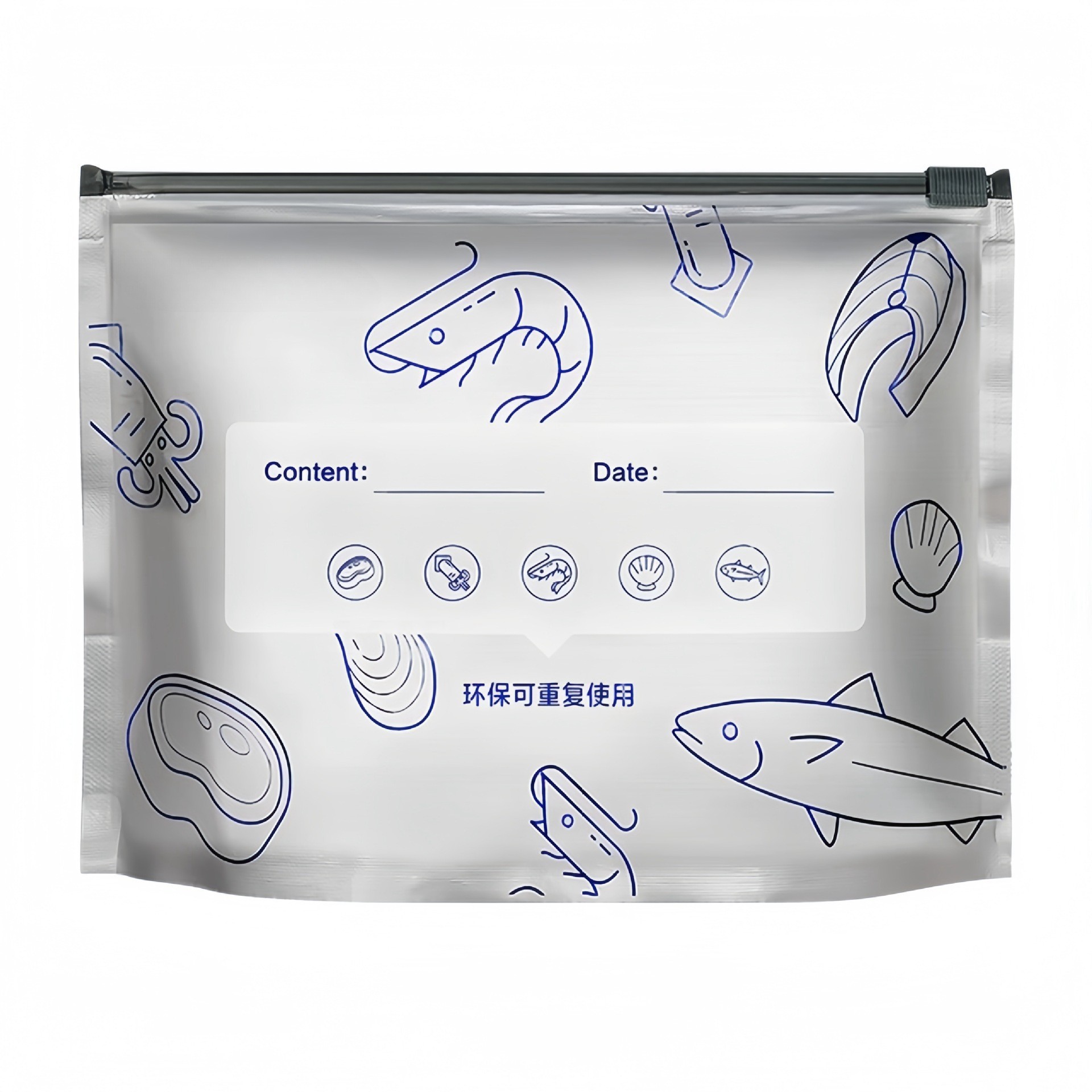 one piece dropshipping aluminum foil freshness protection package food grade refrigerator frozen lock fresh envelope bag zipper seal packing bags wholesale details Picture
