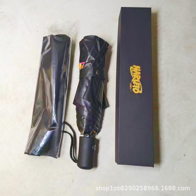 naruto umbrella anime peripheral two-dimensional black glue automatic sunny umbrella small organization folding parasol generation hair Specification drawing