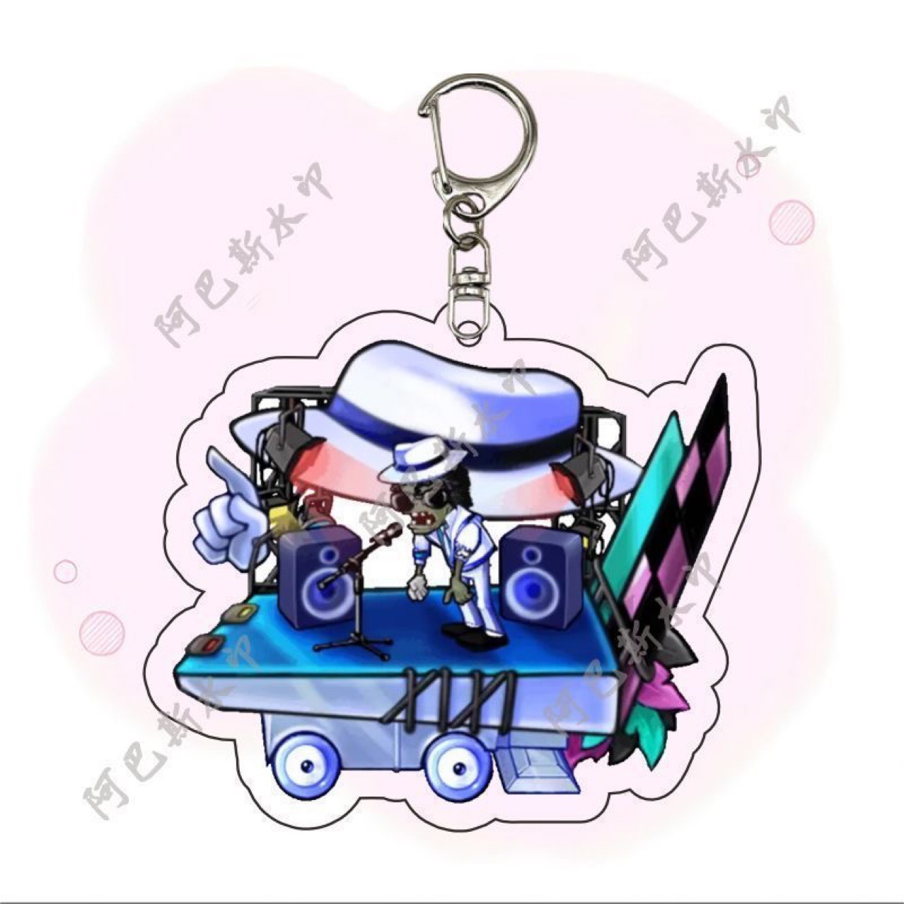 plants vs zombies fusion version ultimate zombie acrylic keychain surrounding the game schoolbag pendant small jewelry details Picture