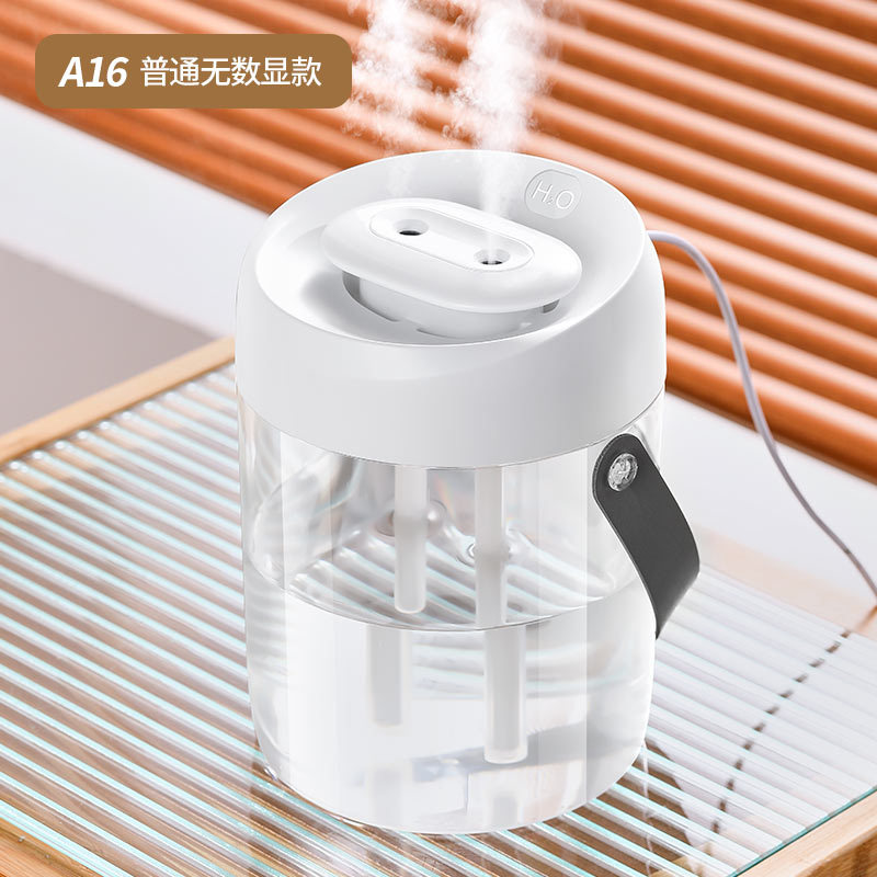 new 2l double nozzle humidifier usb large capacity small household bedroom office mute digital display humidifier full figure