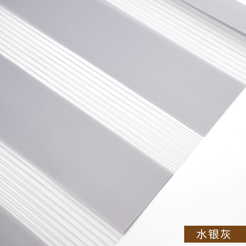 punch-free soft gauze curtain double roller blind louver curtain roller shutter roll-up toilet curtain office window shading Item Picture