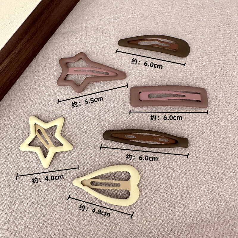 fresh sweet korean style bb clip women's simple all-match side bangs hair clip for broken hair internet celebrity hair clip headdress Specification drawing