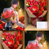 3-head garland flame lily artificial flower wedding flower bridal bouquet power strip flower home hotel decorative fake flower Specification drawing