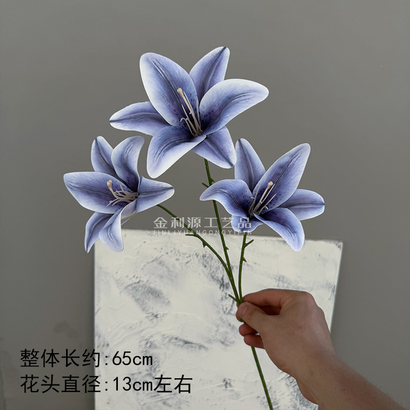 3d printing lily artificial flower wedding set floral decoration affordable flower material foreign trade cross-border artificial fake flower Item Picture