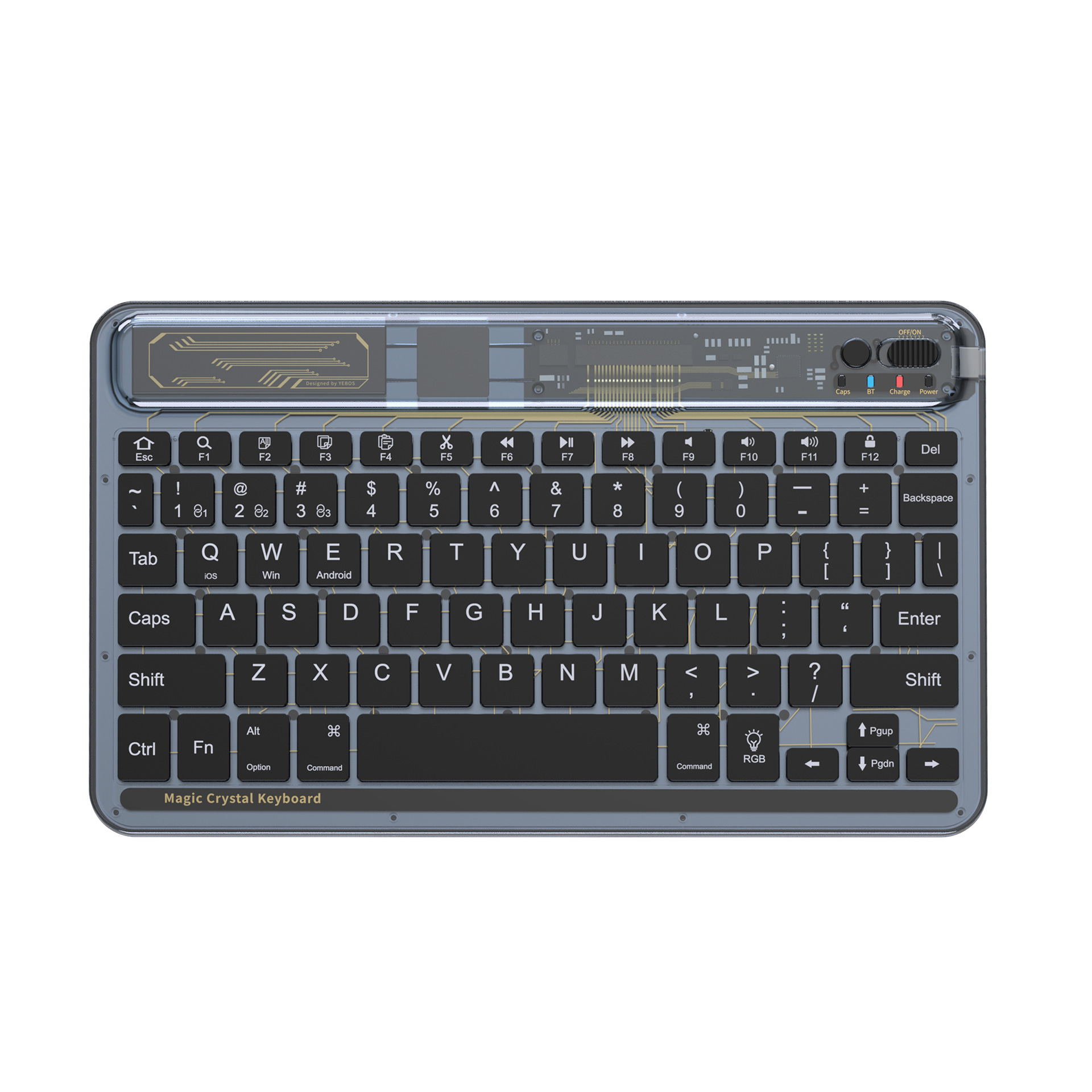 benwis bluetooth keyboard transparent keyboard for apple ipad huawei android phone tablet rechargeable full figure
