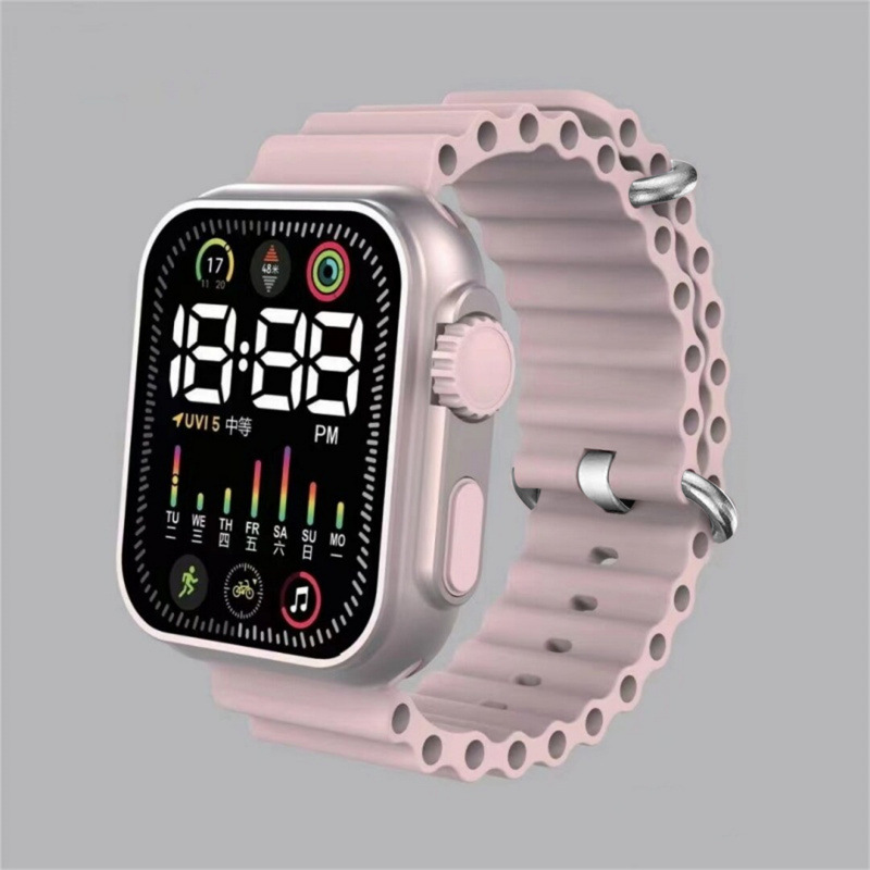 new led electronic watch o7 ocean with net red fashion numbers sports student led electronic watch details Picture