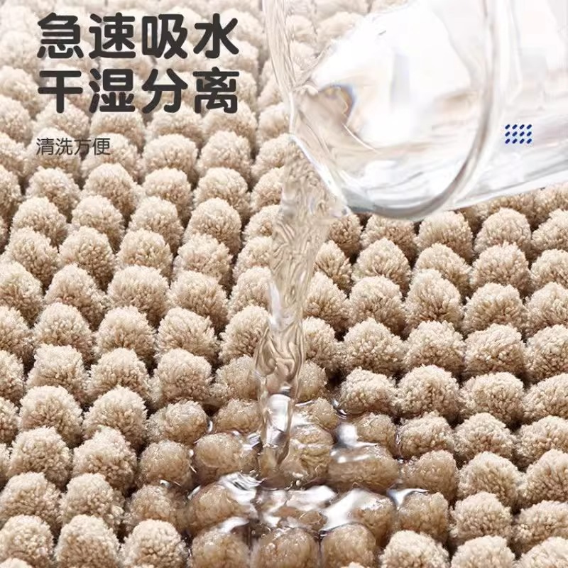 chenille special short wool floor mat bathroom bathroom mats stain-resistant door mat fixed soft absorbent non-slip carpet details Picture