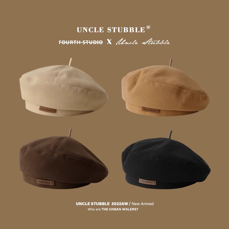 autumn and winter new woolen beret fashion british style painter hat retro easy matching make your face look smaller beret men and women full figure