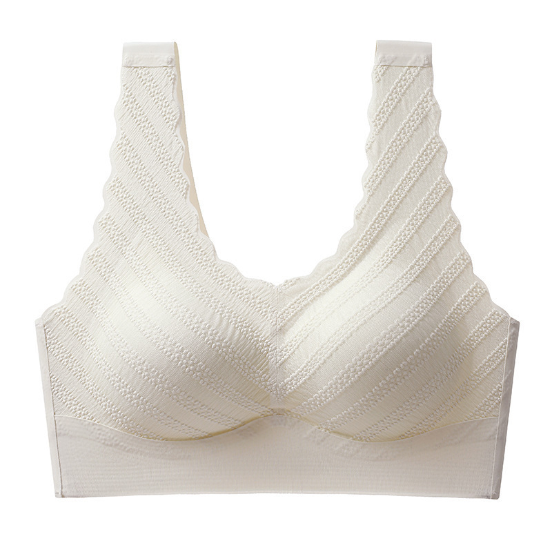 seamless back shaping bra women's small chest push up summer thin lace vest-style large size without steel ring sports bra Item Picture