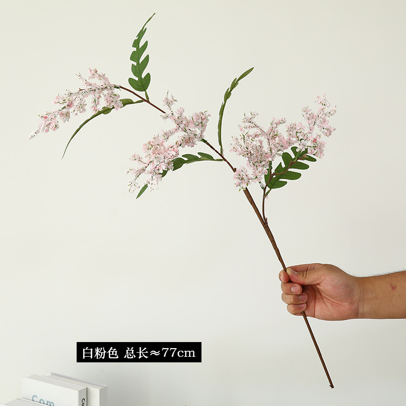 high-profile figure single stem raw silk huai rui acacia flowers fake flower furnishings wedding celebration decoration decoration high-grade artificial flower wholesale Specification drawing