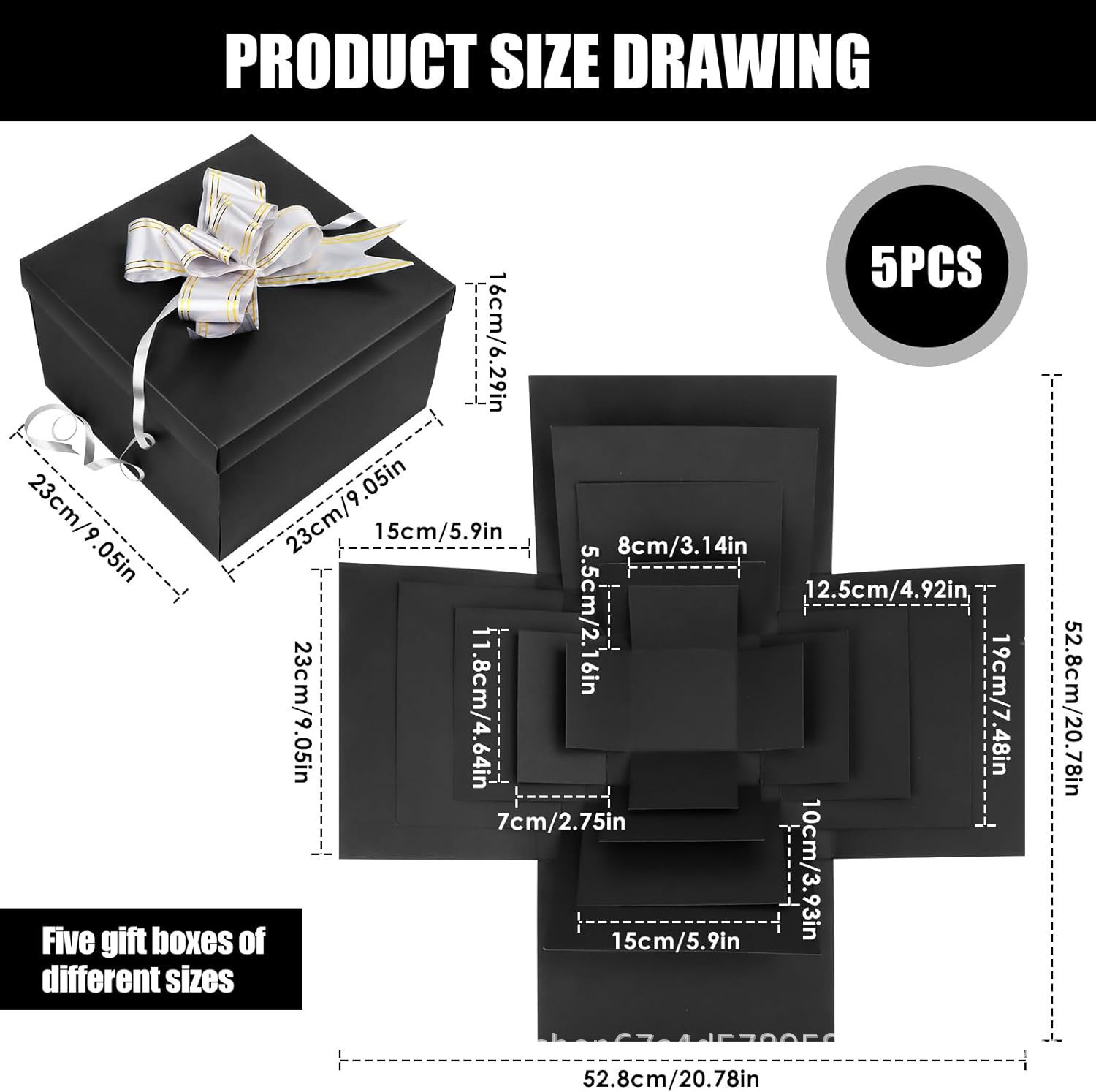 cross-border birthday gift box explosion surprise gift box five-layer candy snack gift box children's creative surprise box Item Picture