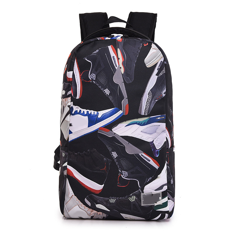 large capacity oxford cloth sewing line backpack fashionable graffiti letter backpack fashionable all-match printed student schoolbag Application Scenario