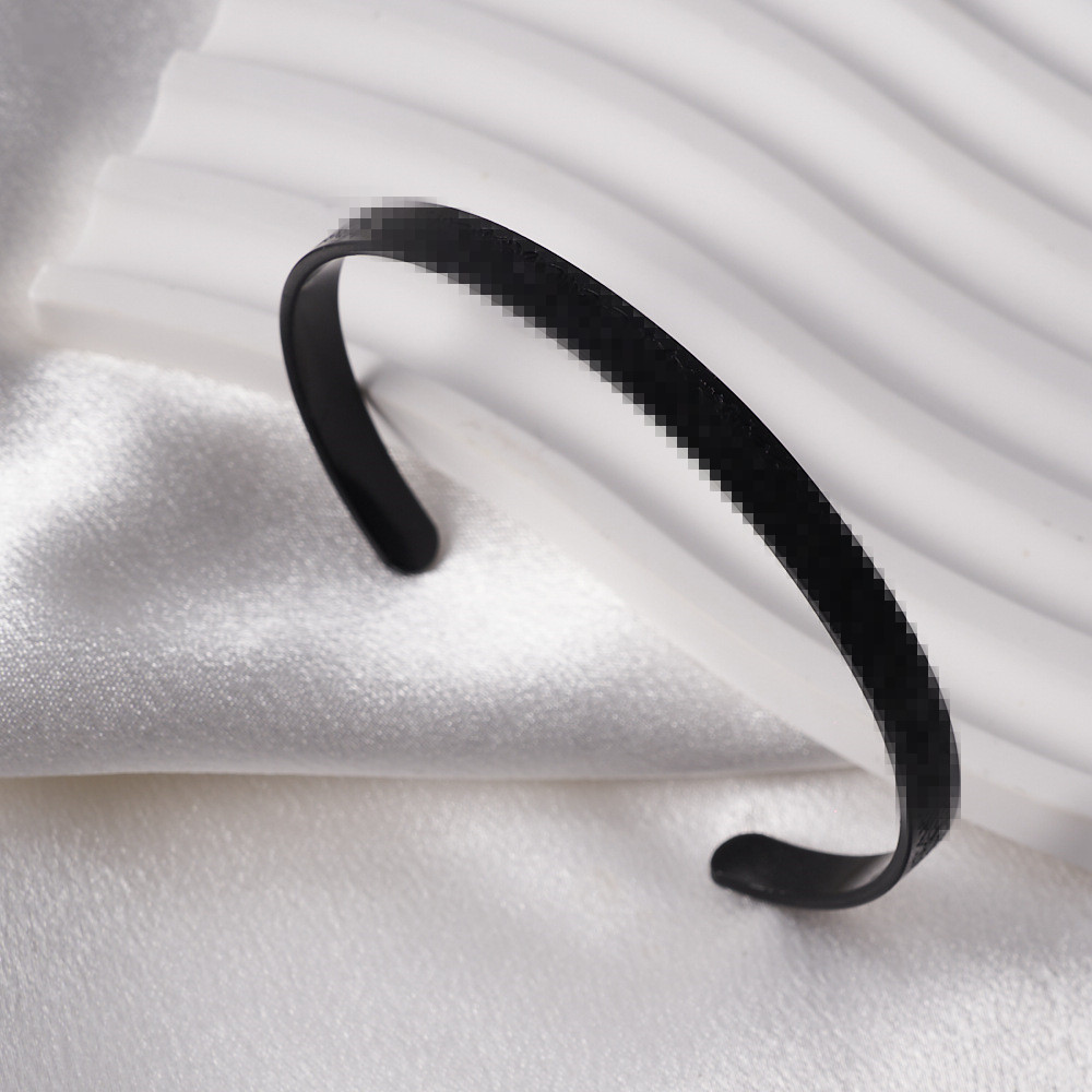 6mm cross-border rune corrosion bracelet niche personality all-match environmental protection alloy bracelet c- type split ring bracelet Application Scenario