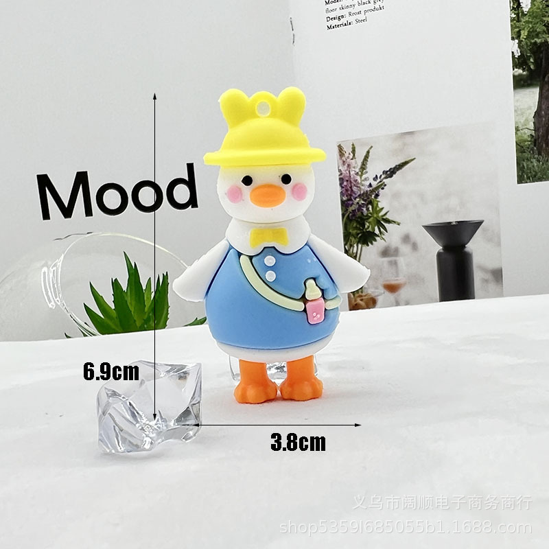 cartoon travel duck keychain pendant head tilt duck keychain backpack duck keychain pendant little yellow duck doll full figure