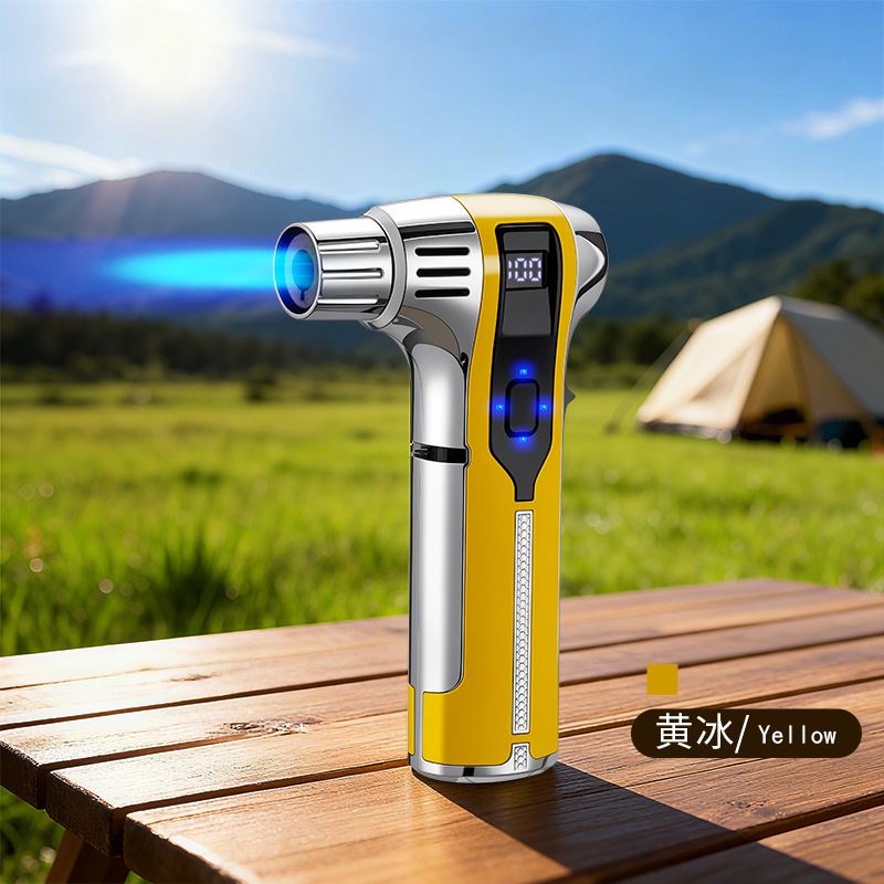 outdoor camping barbecue electronic lighter charging point moxibustion high temperature strong endurance flame gun kitchen burning pig hair Application Scenario