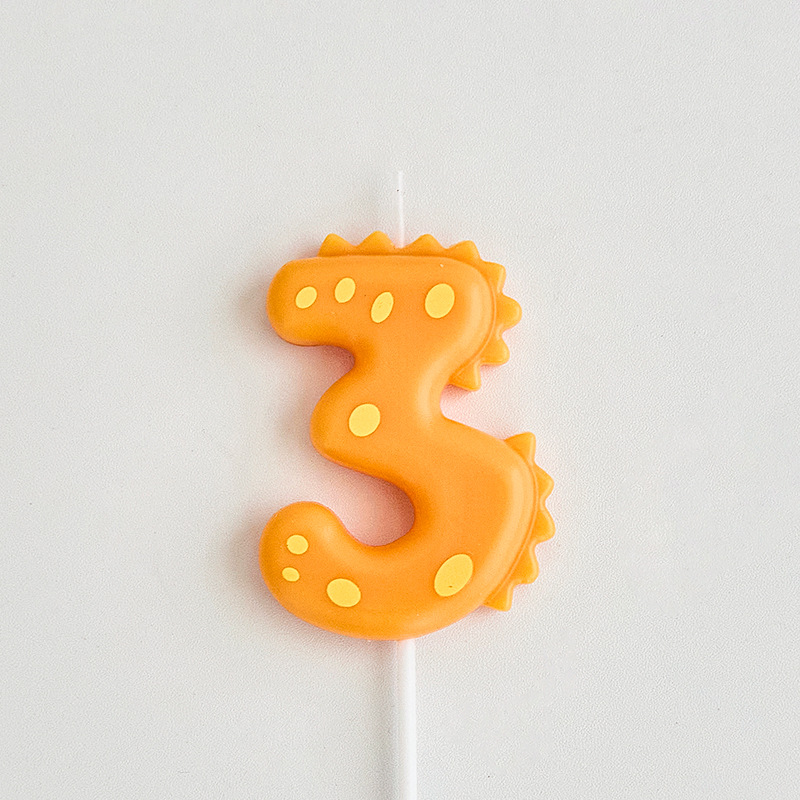 cartoon dinosaur digital candle boy color birthday plug-in components baby full-year decorative cake photo props layout Application Scenario