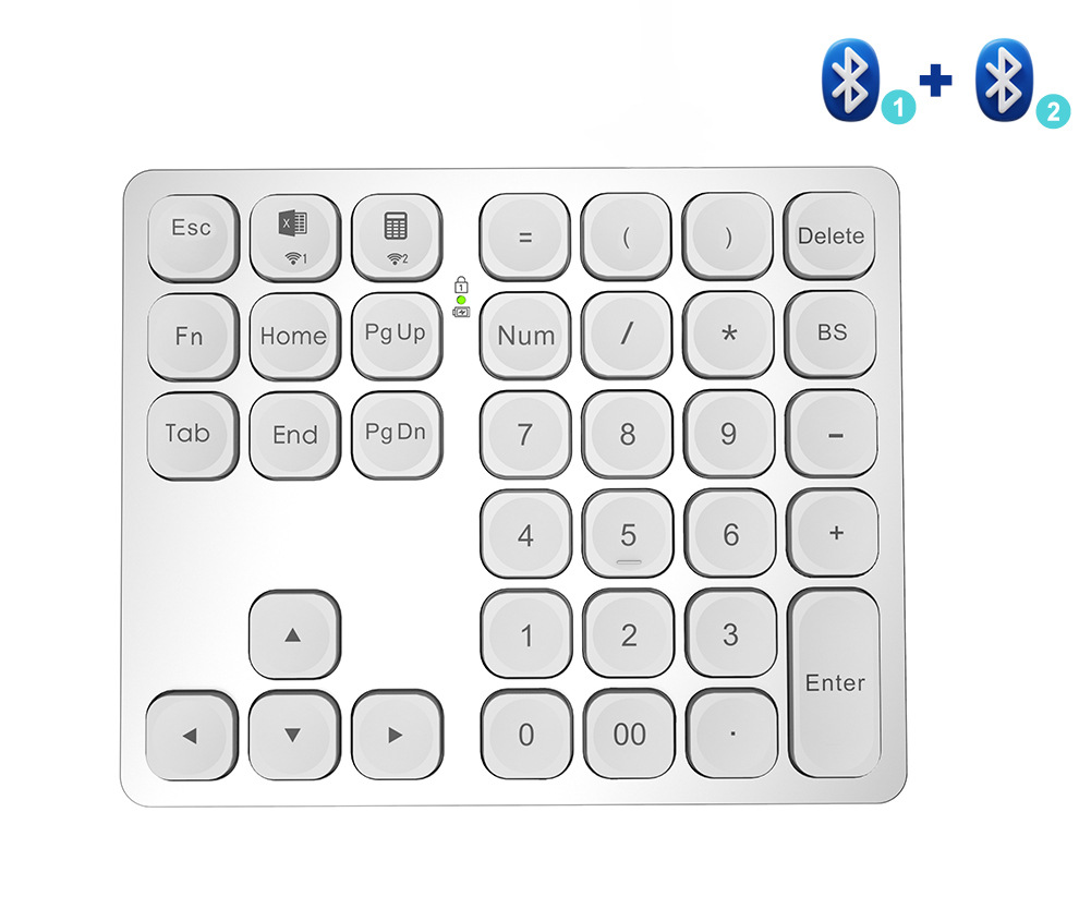 rechargeable dual bluetooth numeric keyboard wireless numeric keyboard 36 keys external data input keypad applicable details Picture