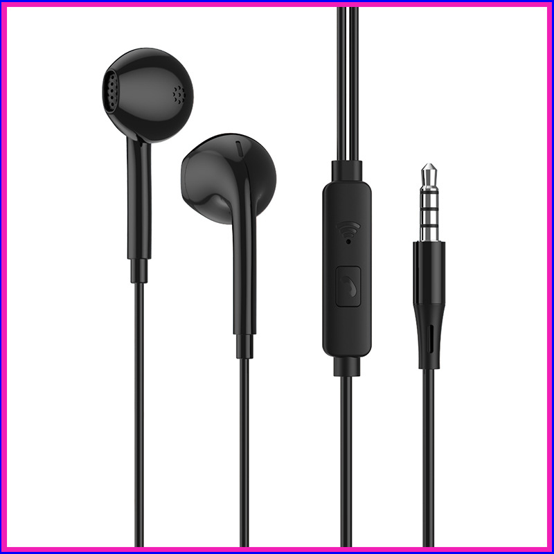 wired headset 3.5mm semi-in-ear round hole interface suitable for android mobile phone flat with microphone mobile phone headset Application Scenario