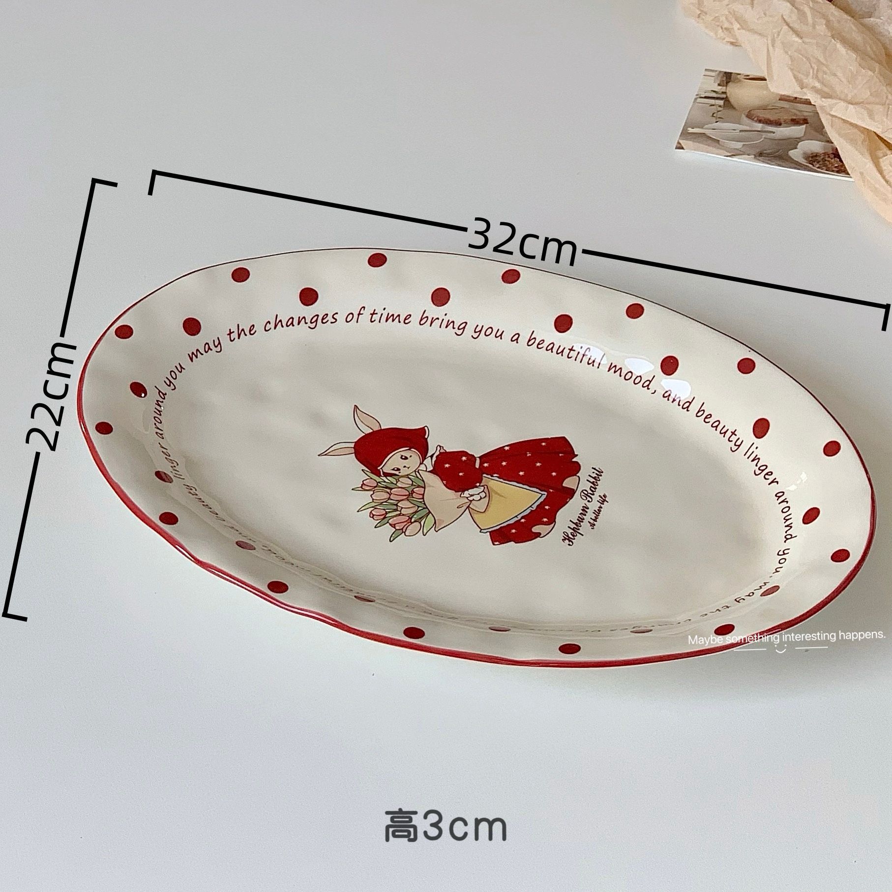 net red ceramic plate high-grade household dinner plate plate ins style good-looking plate salad dish fish dish soup plate Item Picture