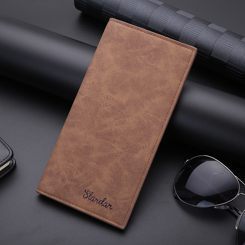 men's wallet men's long type trendy student vintage wallet japanese and korean card holder new thin personality young boys wallet details Picture