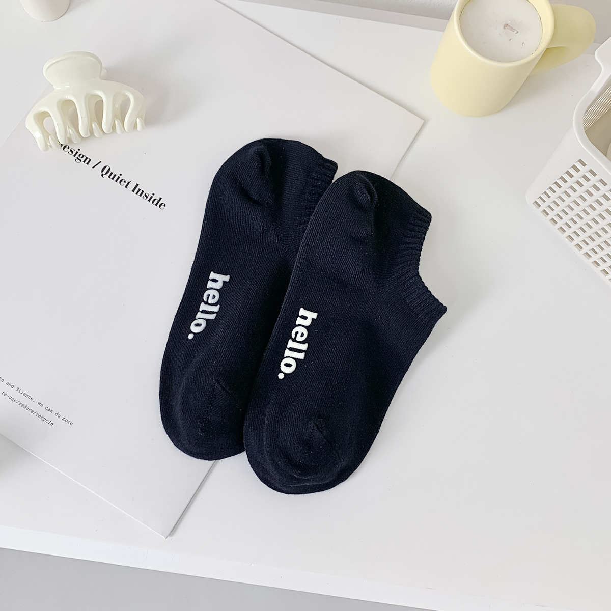 socks women's boat socks summer combed cotton low-cut non-slip tight socks ins all-match socks women's deodorant suction Item Picture