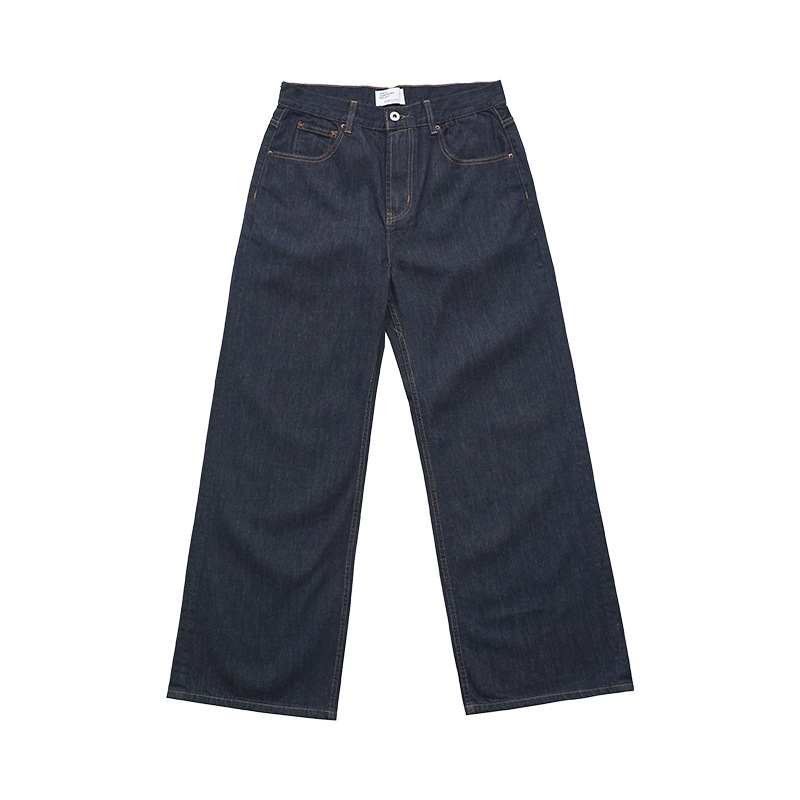 unf 13oz dark blue original cow 2021m style classic loose straight cleanfit jeans for men and women details Picture