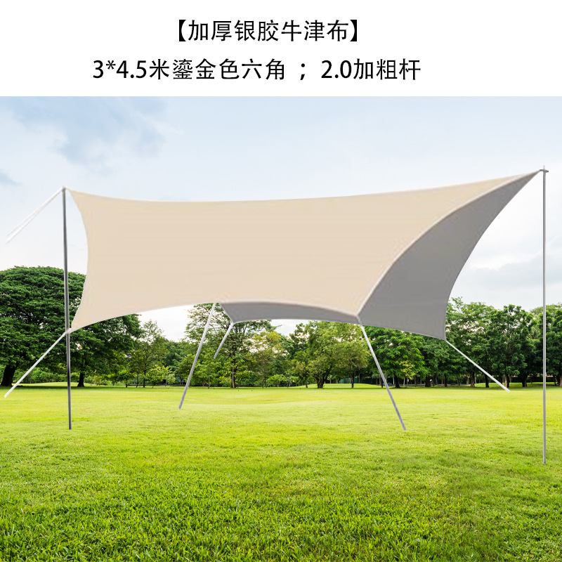 camping canopy tent outdoor camping sunshade portable sun-proof rain-proof beach car side vinyl curtain wholesale details Picture