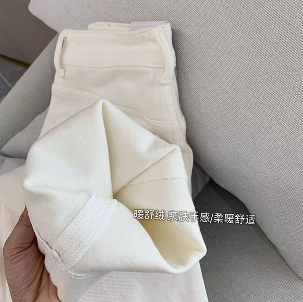 contraction trouser pants! slim-looking straight-sided stretch straight jeans for women spring new small cropped wide-leg pants details Picture