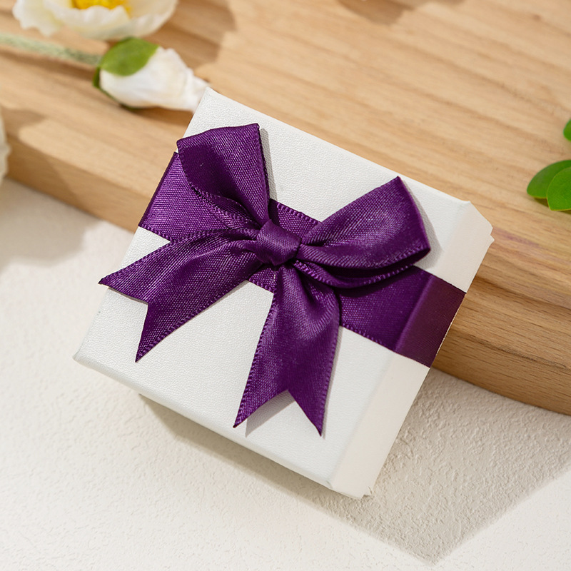 korean style bow white gift box in stock wholesale jewelry box ring box necklace ear stud earrings bracelet jewelry box full figure