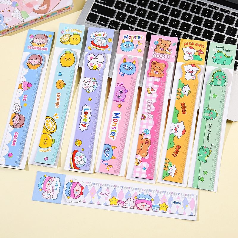 creative cartoon magnetic soft ruler student 15cm cute plastic animal straight ruler drawing soft ruler stationery wholesale details Picture