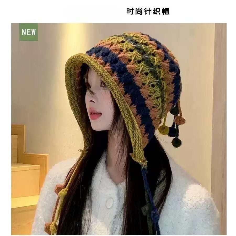 hat female winter knitting earmuffs hat velvt plush thickening thermal windproof retro fashion cold-proof lei feng hat full figure