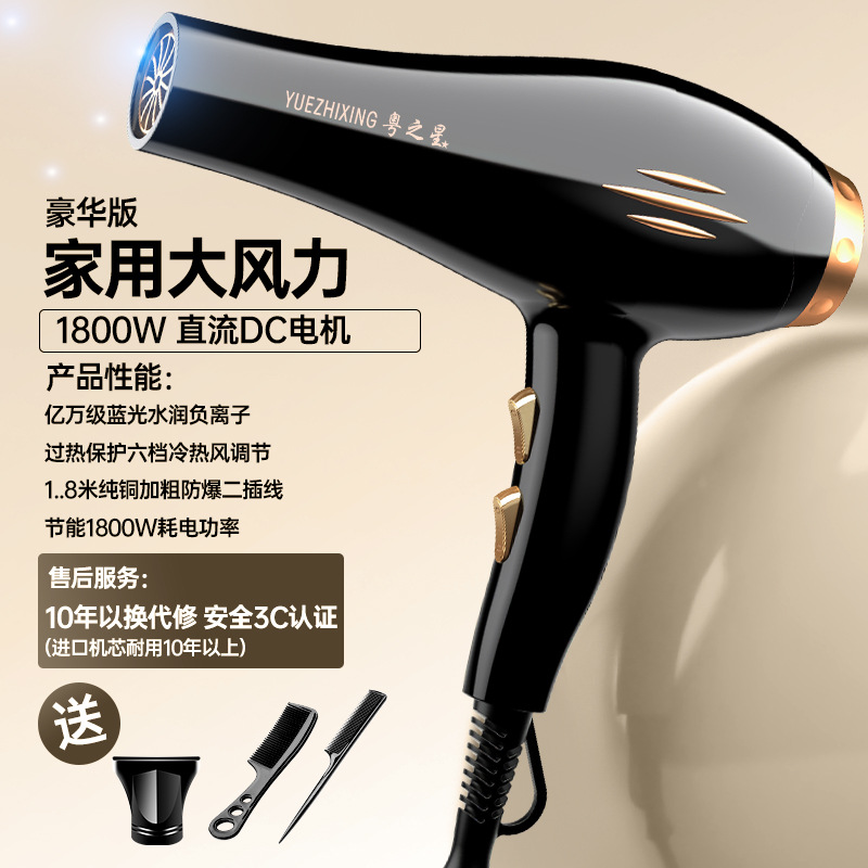 factory wholesale hair dryer high-power blue light anion hair dryer home hair salon quick-drying heating and cooling air hair dryer full figure