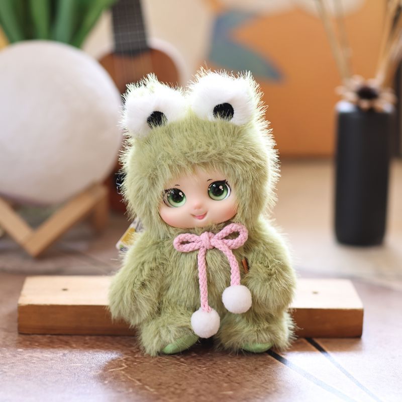 internet celebrity cute vinyl ankle biter pendant plush toy doll cartoon book bag pendant key ring doll Item Picture