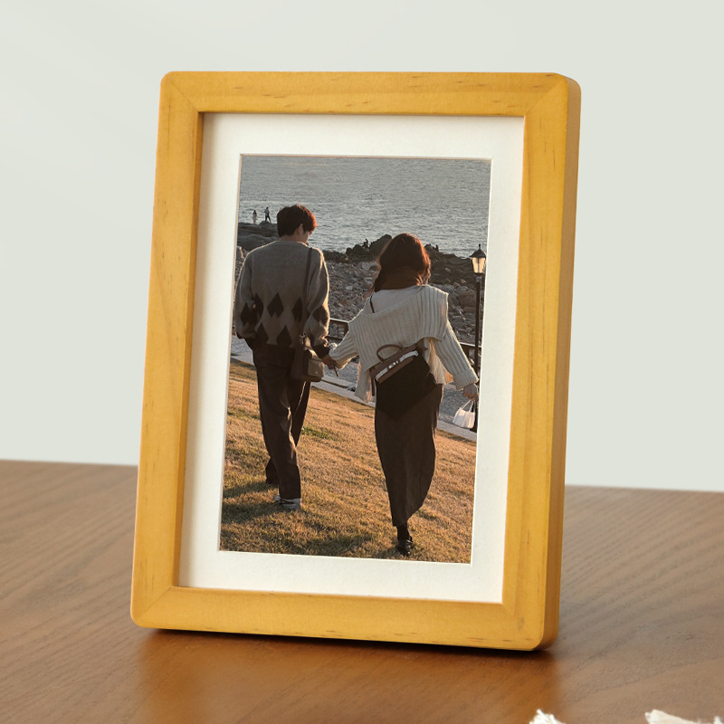 solid wood table rounded photo frame photo wall made album frame 6-inch 7-inch 8-inch a4 wall hanging high-grade 6-inch ornaments full figure